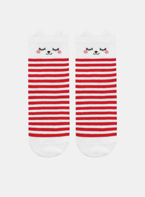 Jacquard-Socken mit Streifen und Katzenprint KECATETTE / 24E4PF41SOQ001