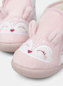 Rosafarbene Babyschuhe mit Fuchskopf und weißem Blumenprint Baby, Mädchen NEBECKY / 25F10BF31CHP301