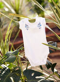 Baby Mädchen Ecru Blumenstickerei geraffter Kragen Bodysuit CANORA / 22E1BFK1BOD001