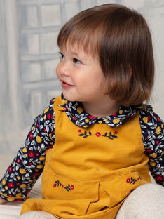 Marineblaue Bluse für Baby-Mädchen mit Blumendruck BAELISE / 21H1BF51BOD070