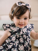 Baby Mädchen schwarzes und rosafarbenes Stirnband mit Blumendruck CAJOHANA / 22E4BFH2BAND302