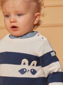 Blau-weißer Pullover mit Streifenmuster LADAEL / 24H1BGJ1PUL001