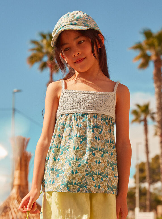 Grünes Tanktop mit Blumenspitze KLIPIPETTE / 24E2PFR3DEB005
