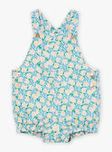 Kurzlatzhose in Ecru und Blau mit Blumenprint LAAMELIE / 24H1BFI1SAL001