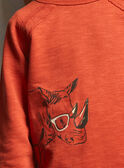 Terrakottafarbenes Sweatshirt mit Nashorn KROMUAGE / 24E3PGE1SWEF519
