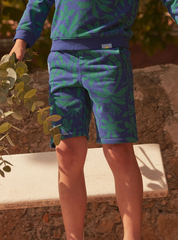 Shorts in Blau und Grün mit Palmenprint LACOAGE / 24H3PGI2BER703