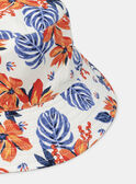 Bob in Weiß mit tropischer Blumenstickerei in Orange und Blau KLOBOBETTE / 24E4PFS1CHA001