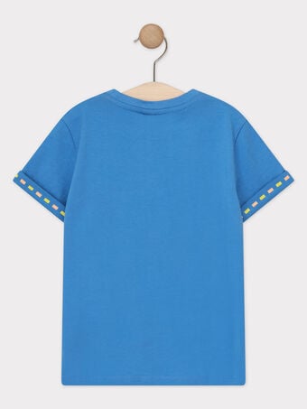 T-shirt manches courtes bleu imprimé jungle enfant garçon TUMAGE / 20E3PGX1TMCC232