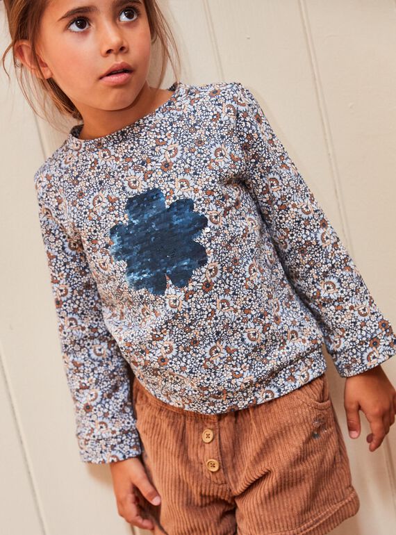 Sweatshirt mit Blumenmuster und Schneeflockenmotiv aus Wendepailletten DIASWETTE / 22H2PFY1SWEC206