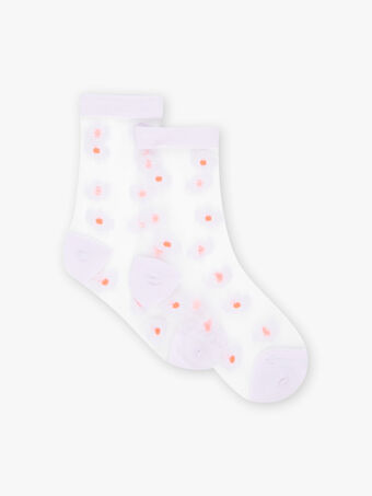 Transparente Socken mit lila Blumen DASOETTE / 22H4PF51SOC961