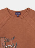 Terrakottafarbenes Sweatshirt mit Nashorn KROMUAGE / 24E3PGE1SWEF519