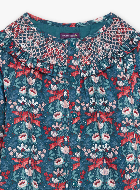 Grüne Bluse mit Blumenmuster DUIBLETTE / 22H2PFZ1CHEG633