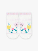 Niedrige Socken ecru mit Blumendruck FLEWETTE / 23E4PFS1SOB001