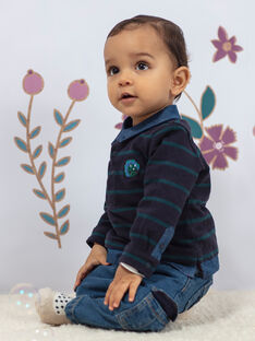 Blau gestreiftes Langarm-Poloshirt für Baby-Jungen BAJORGE / 21H1BG91POL715
