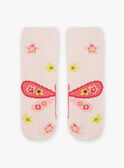 Rosa Anti-Rutsch-Socken mit Blumen- und Libellenaufdruck Kind Mädchen BRIZOETTE / 21H4PFM1SOA321