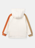 Ecru und orangefarbenes Sweatshirt mit Kapuze KAGILAGE / 24E3PG31GIL009