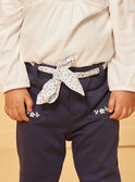 Marineblaue Hose mit Gürtel mit Blumenmuster LACLARA / 24H1BFJ1PAN070