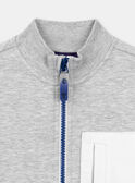 Blau-grau melierter Cardigan mit drei Taschen KRISPORAGE / 24E3PGB1JGHJ922