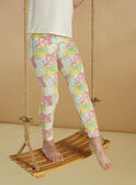 Leggings für Kinder Mädchen mit Blumendruck in Ecru CEFLOETTE 3 / 22E4PFU3CAL811