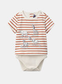 Gestreifter T-Shirt-Body KAMALO / 24E1BGE2BOD632