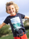 Marineblaues T-Shirt mit Ruderposter für Kinderjungen CEBESTAGE / 22E3PG82TMC070