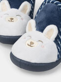 Blaue Babyschuhe mit weißem Bärenkopf Baby, Jungen NEANTOINE / 25F10BG31CHP070