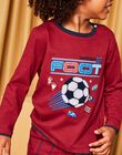 Schlafanzug aus burgunderfarbenem Jersey mit Fußballmotiven DEFOTAGE / 22H5PG21PYJ503
