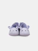 Ballerinas, violett mit Kaninchenkopf-Stickerei und Pompon Mädchen NUILAPETTE / 25F10PF31CHP205