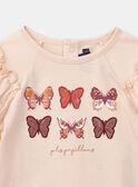 Rosafarbenes T-Shirt mit Schmetterlingen KROPEPETTE / 24E2PFE2TMCE403