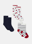 3er-Pack Socken gestreift, gemustert oder einfarbig, Baby Mädchen NAGERTRUDE / 25H4BFP1LC3001