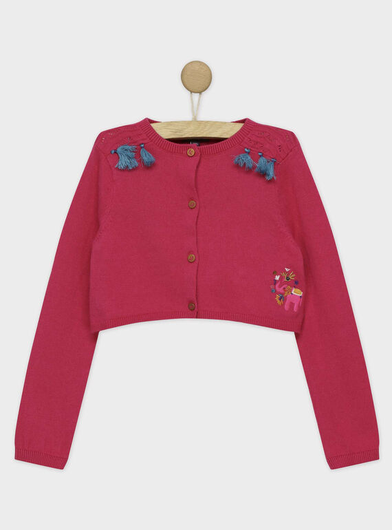 Fuchsienrote Strickjacke ROUZOYETTE / 19E2PFM1CAR304