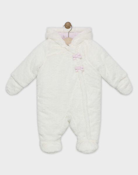 Ecrufarbener Baby Schneeanzug Mit Kunstpelz Fur Madchen Ecrufarbener Baby Schneeanzug Mit Kunstpelz Fur Madchen