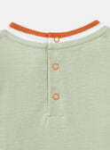 Lehmgrünes T-Shirt mit ausgefallenem Hundeaufdruck KAARTHUR / 24E1BG31TMLG600