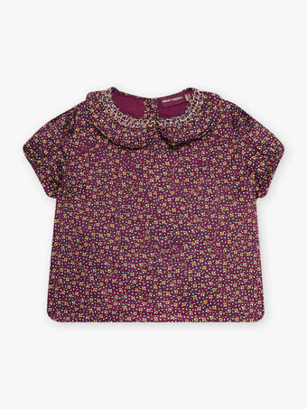 Kurzärmelige Bluse mit Blumendruck für Baby Mädchen CAINES / 22E1BF91CHED302