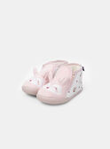 Rosafarbene Babyschuhe mit Fuchskopf und weißem Blumenprint Baby, Mädchen NEBECKY / 25F10BF31CHP301