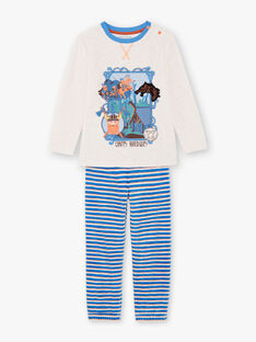 Blaues und weißes Pyjama-T-Shirt und Hose für Jungen BEVIKAGE / 21H5PG64PYJA011