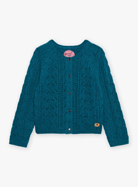 Strickjacke mit Lochmuster in Entenblau DYZETTE / 22H2PFU1CAR714
