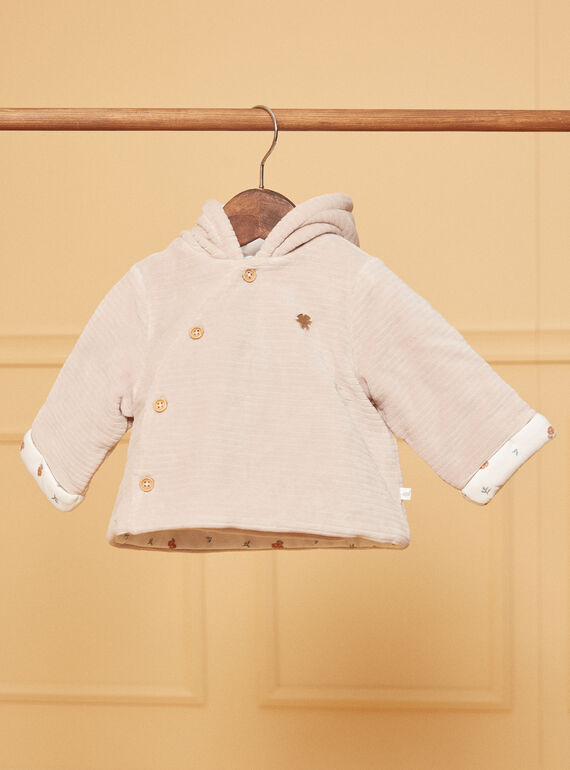 Nickijacke zur Geburt mit Kapuze in Beige LOAC / 24H0CM11VES007