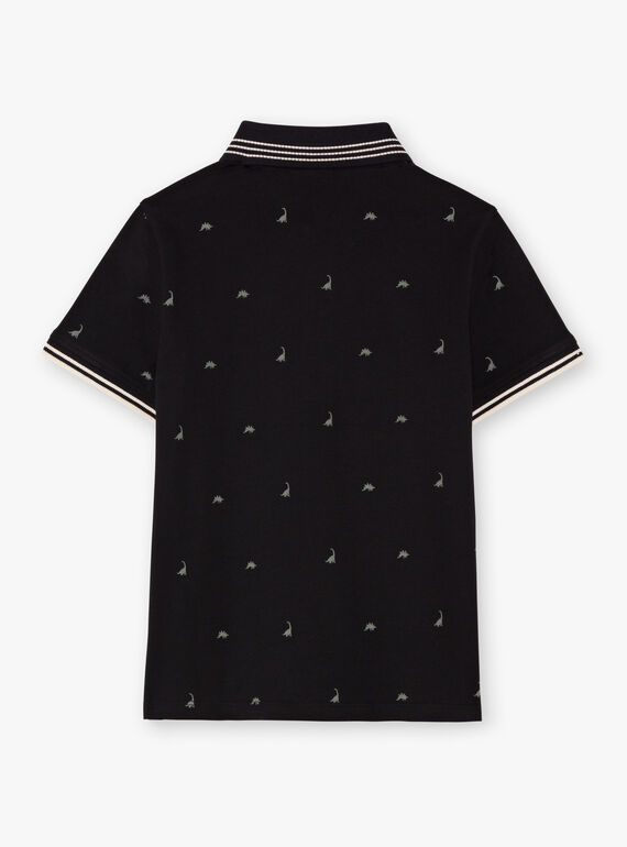 Schwarzes Poloshirt für Jungen mit Dinosaurier-Print BAPOLAGE / 21H3PG21POL090
