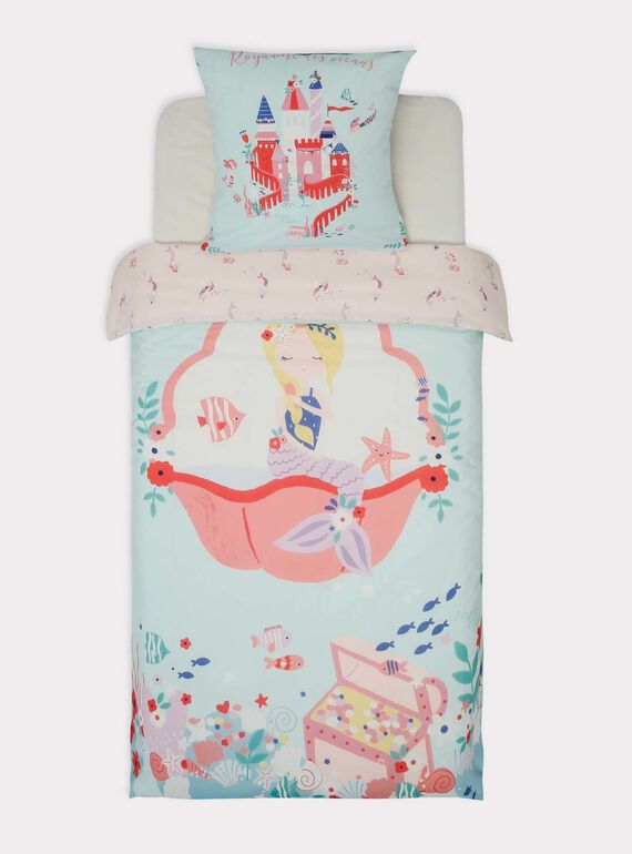 Türkisblaue und rosa Bettwäsche mit Meerjungfrau-Motiv TIPARURSIR / 20EZEN71PLC213