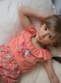 Kind Mädchen pfirsichfarbenes geblümtes Nachthemd CHOUJIETTE / 22E5PF51CHN413