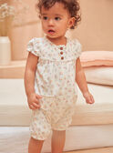 Kurzer Overall in Rippstruktur, mit floralem Print KEGRACE / 24E5BF63GRE001