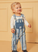 Lange blau-weiße Latzhose aus Denim mit Streifenmuster LADEREK / 24H1BGJ1SALP274