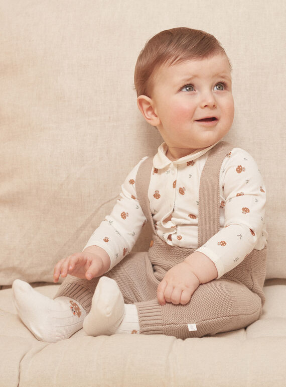 Set mit Hose, Body und Söckchen in Beige und Weiß LONDON / 24H0CM11ENS007