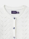 Strickjacke mit Lochmuster in Ecru LACLARISSE / 24H1BFJ1CAR001