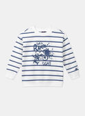 Blauer und ungebleichter Pullover mit Streifenmuster LERAYAGE / 24H3PGJ1SWE001