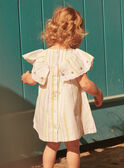Set mit Kleid und Bloomer in Ecru mit Streifenprint aus Popeline LAALBERTINE / 24H1BFI2ROB001
