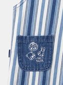 Lange blau-weiße Latzhose aus Denim mit Streifenmuster LADEREK / 24H1BGJ1SALP274