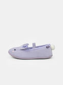 Ballerinas, violett mit Kaninchenkopf-Stickerei und Pompon Mädchen NUILAPETTE / 25F10PF31CHP205