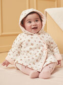 Geburtsjacke mit Kapuze in Ecru aus wattierter Baumwolle LOELIA / 24H0CF11VES001